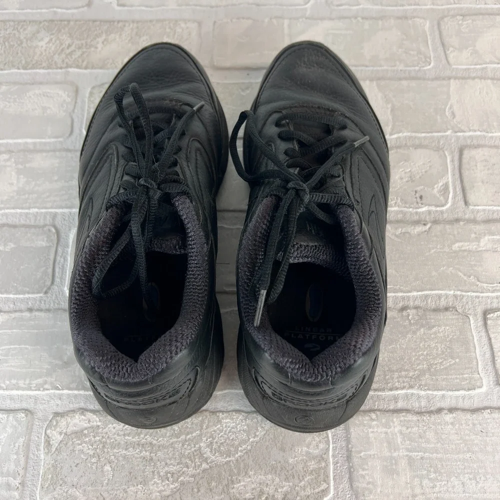 Brooks Addiction Walker Shoes Womens 9.5 Black Leather Lace Up Comfort Casual